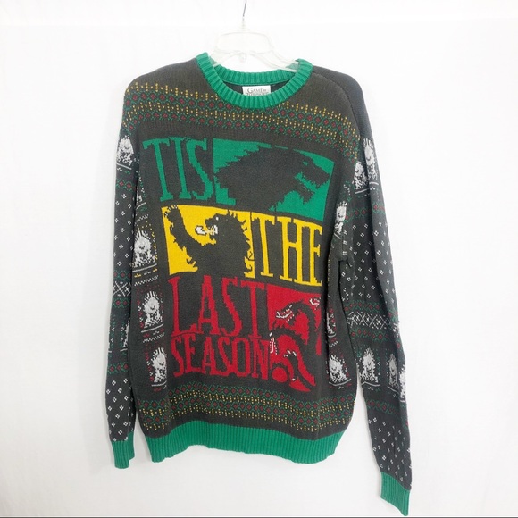 GOT XL Game of Thrones XMAS UGLY SWEATER Tis the Last Season - Picture 1 of 4